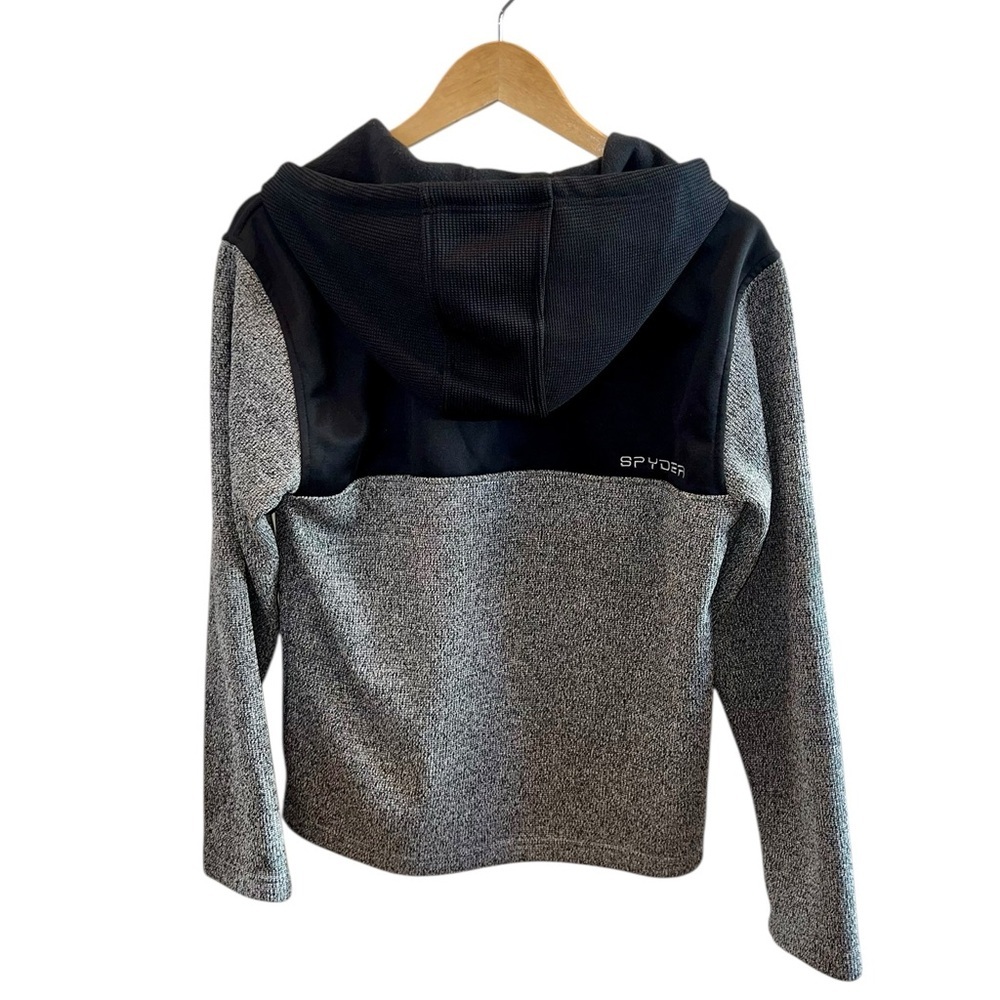 Spyder Men's Racer 1/4 Zip Pullover Hoodie Charcoal Heather - Picture 5 of 5